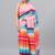 Pink linen printed saree with blouse