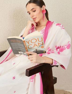 Women Floral Embroidered Regular Thread Work Kurta with Trousers & With Dupatta 5