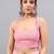 Pink linen printed saree with blouse