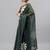 Green linen printed saree with blouse
