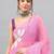 Pink linen printed saree with blouse