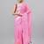Pink linen printed saree with blouse