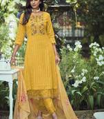 Women Ethnic Motifs Embroidered Regular Thread Work Pure Cotton Kurta with Trousers & With Dupatta