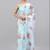 Turquoise organza printed saree with blouse