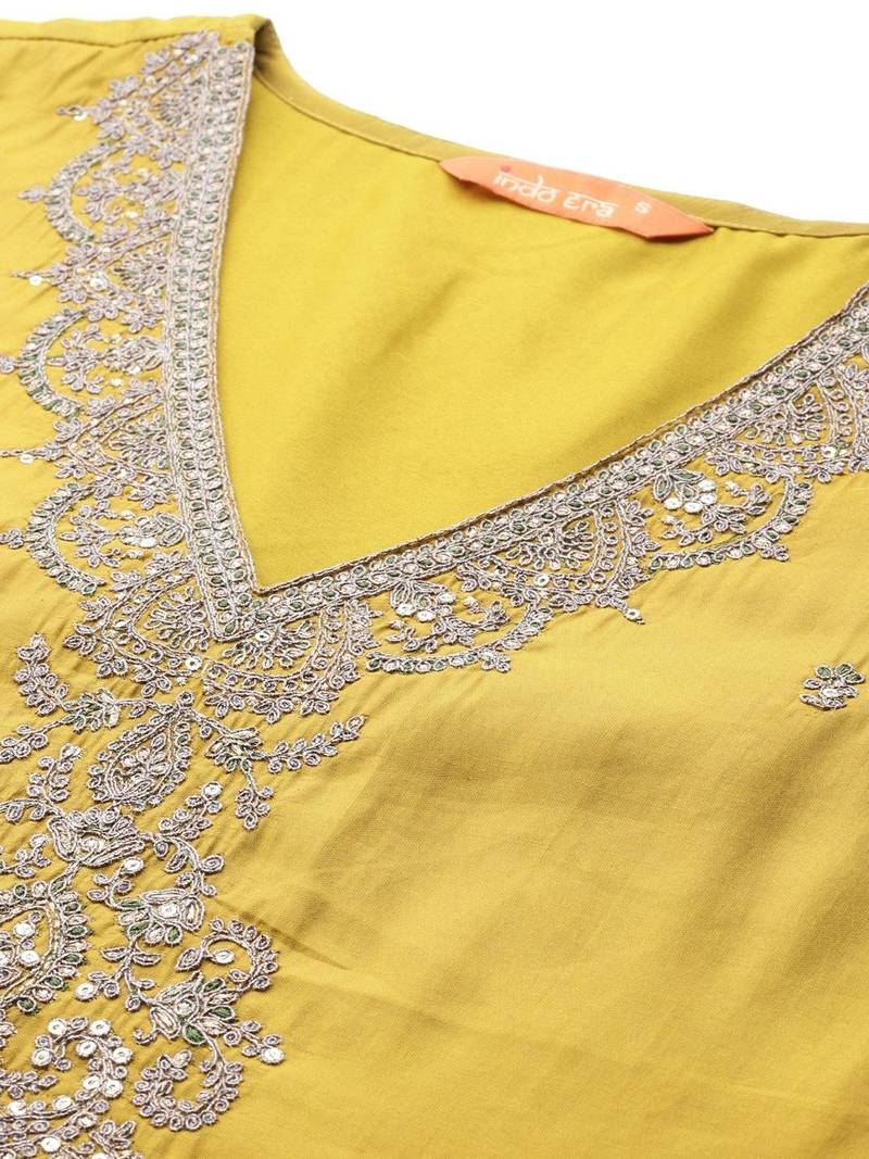 Women Ethnic Motifs Embroidered Regular Thread Work Kurta with Trousers & With Dupatta