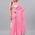 Pink linen printed saree with blouse
