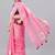 Pink linen printed saree with blouse