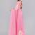 Pink linen printed saree with blouse