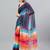 Blue linen printed saree with blouse