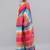 Red linen printed saree with blouse