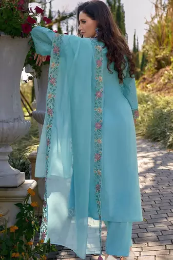 Women Floral Embroidered Regular Thread Work Pure Cotton Kurta with Trousers & With Dupatta