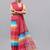 Red linen printed saree with blouse