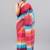 Red linen printed saree with blouse