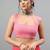 Pink linen printed saree with blouse