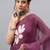 Purple linen printed saree with blouse