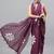 Purple linen printed saree with blouse
