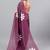 Purple linen printed saree with blouse