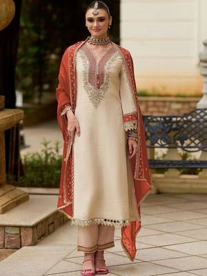Women Ethnic Motifs Embroidered Regular Mirror Work Kurta with Trousers & With Dupatta 1
