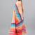 Beige linen printed saree with blouse