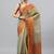 Olive tissue dyed saree with blouse
