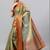 Olive tissue dyed saree with blouse