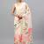 Off white organza printed saree with blouse