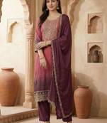 Women Ethnic Motifs Printed Regular Thread Work Kurta with Trousers & With Dupatta
