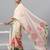Off white organza printed saree with blouse