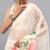 Off white organza printed saree with blouse