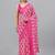 Pink pure georgette printed saree with blouse