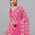 Pink pure georgette printed saree with blouse
