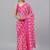 Pink pure georgette printed saree with blouse