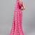 Pink pure georgette printed saree with blouse