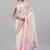 White pure georgette printed saree with blouse
