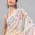 White pure georgette printed saree with blouse