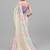 White pure georgette printed saree with blouse