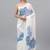 White pure georgette printed saree with blouse