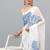 White pure georgette printed saree with blouse