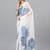 White pure georgette printed saree with blouse