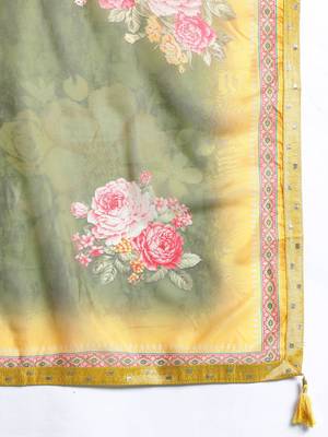 Ethnic Motifs Regular Kurta with Trousers & Dupatta 4
