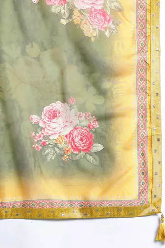 Ethnic Motifs Regular Kurta with Trousers & Dupatta