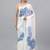 White pure georgette printed saree with blouse
