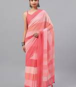 Pink pure georgette dyed saree with blouse