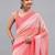 Pink pure georgette dyed saree with blouse