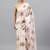Off white organza printed saree with blouse