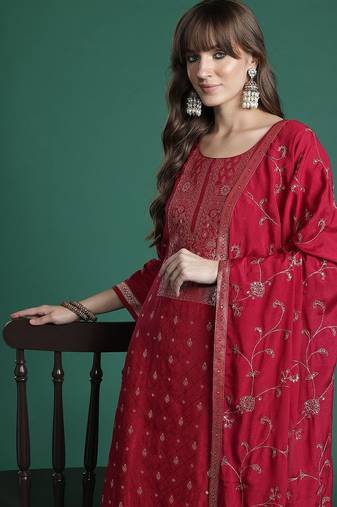 Ethnic Motifs Kurta with Trousers & Dupatta