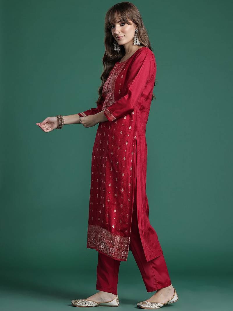 Ethnic Motifs Kurta with Trousers & Dupatta