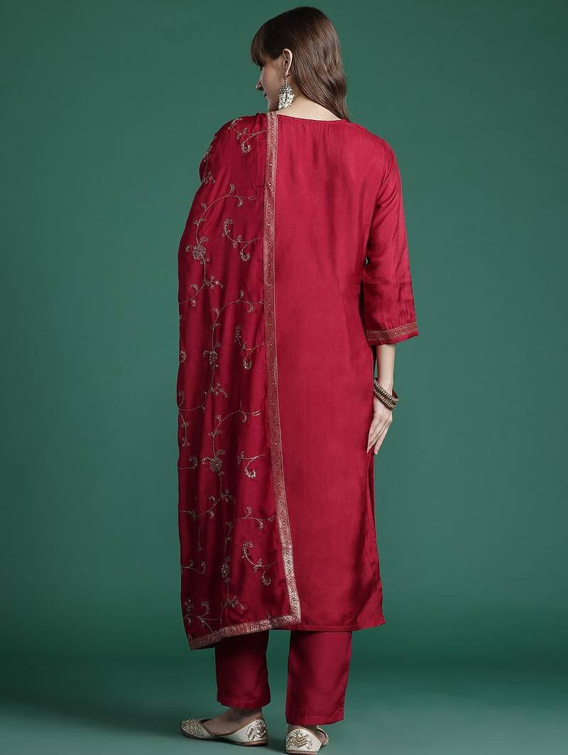 Ethnic Motifs Kurta with Trousers & Dupatta