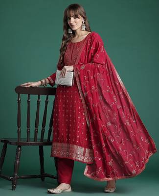 Ethnic Motifs Kurta with Trousers & Dupatta 8
