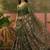 Olive linen printed saree with blouse